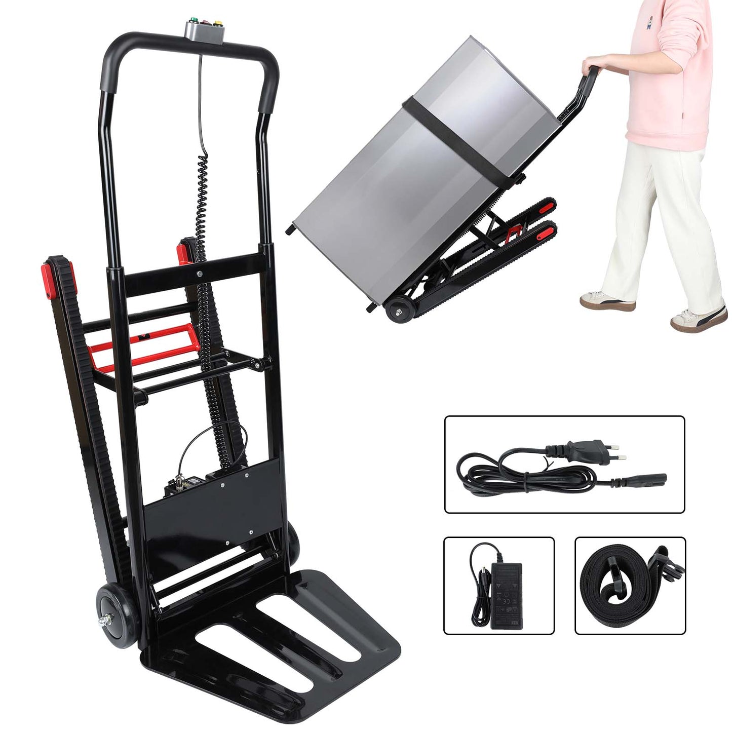 Riosoc Portable Motorized Stair Climbing Hand Truck Cart (160lbs Max Load)