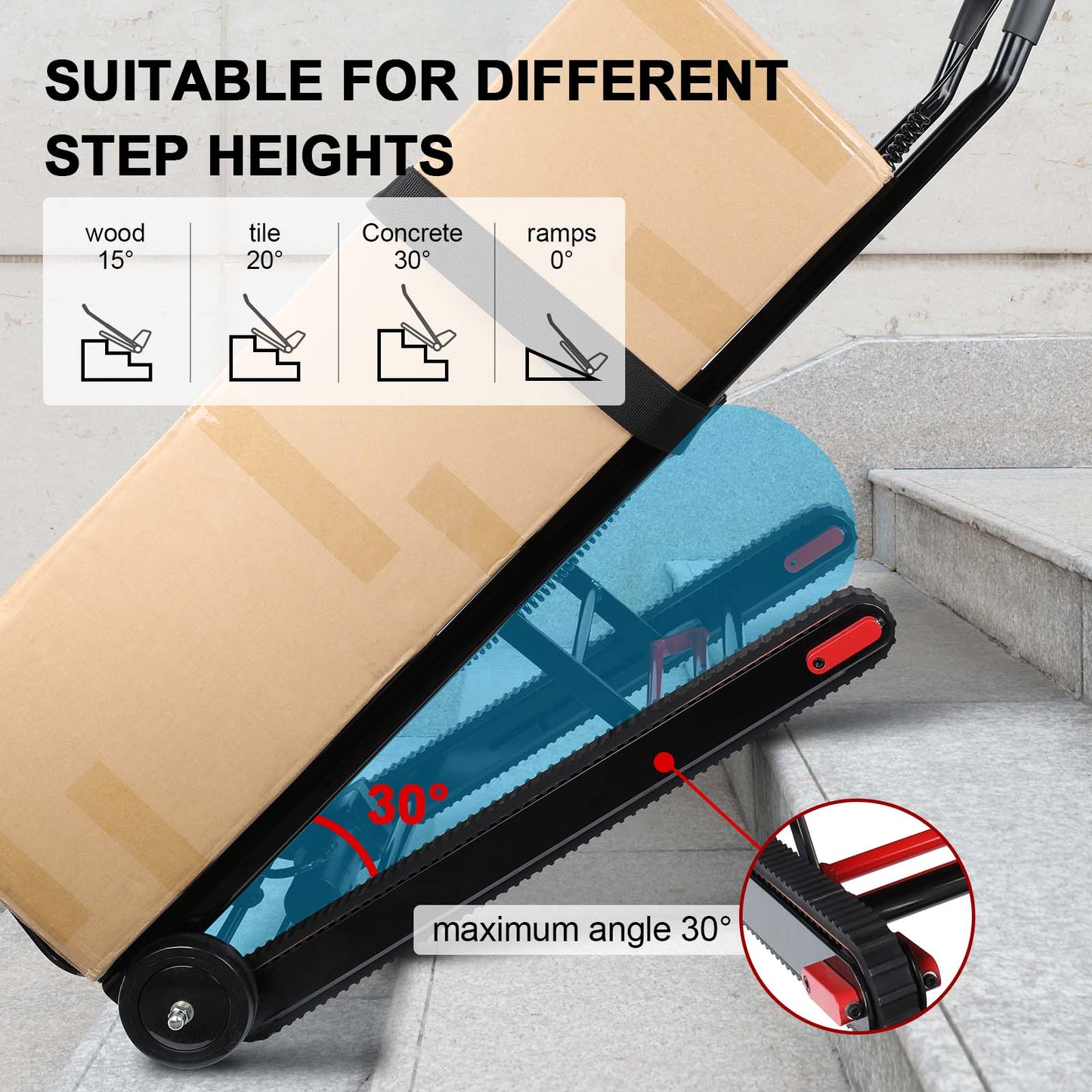 Riosoc Portable Motorized Stair Climbing Hand Truck Cart (160lbs Max Load)