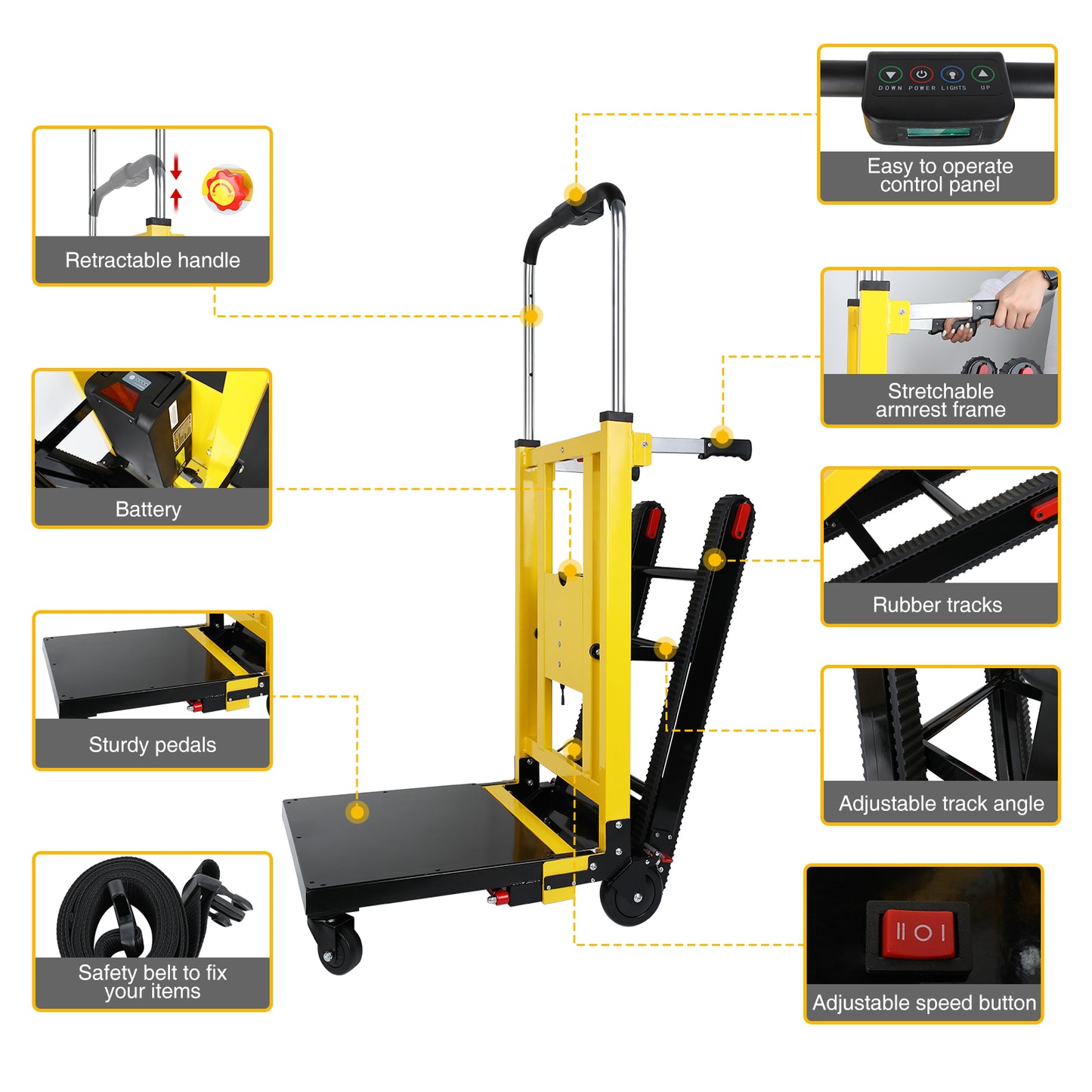 Riosoc Rubber Track Climbing Machine Pro (440lbs Max Load)
