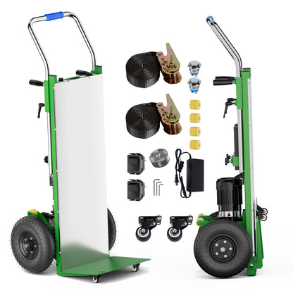 Riosoc Carbon Steel Heavy-Duty Electric Stair Climbing Dolly – 880lbs Max Load, 1200W Motor, 10-Inch Tires, Adjustable Safety Strap